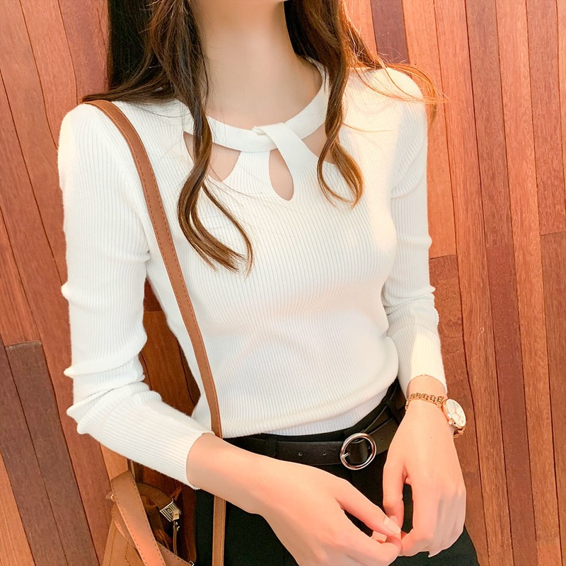 Slim Elastic Women's Sexy Hollow Sweater