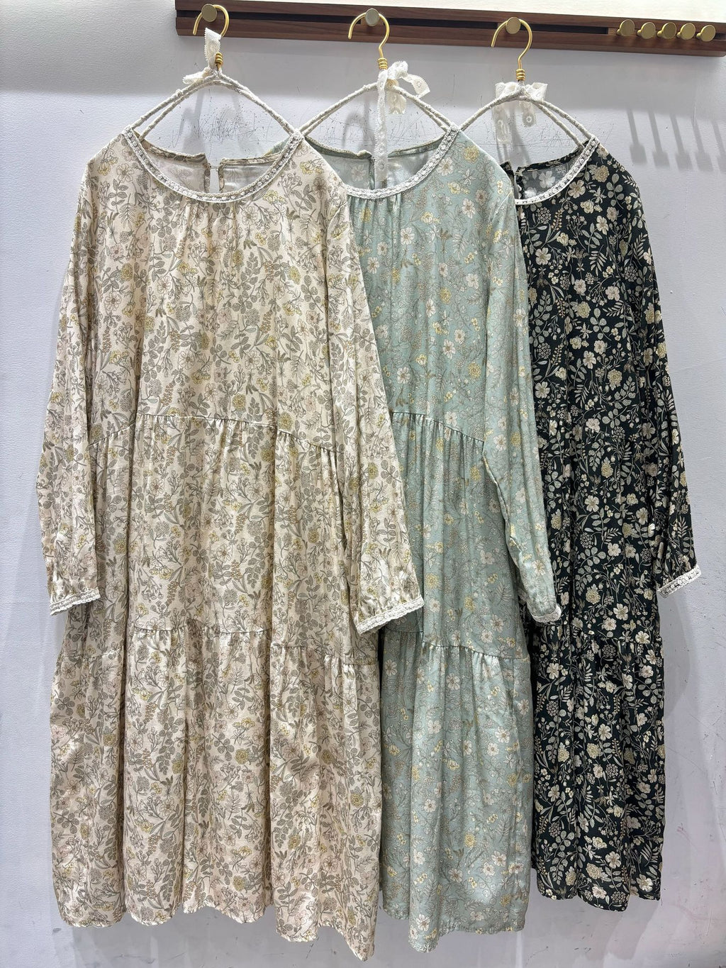 Printed long sleeved dress