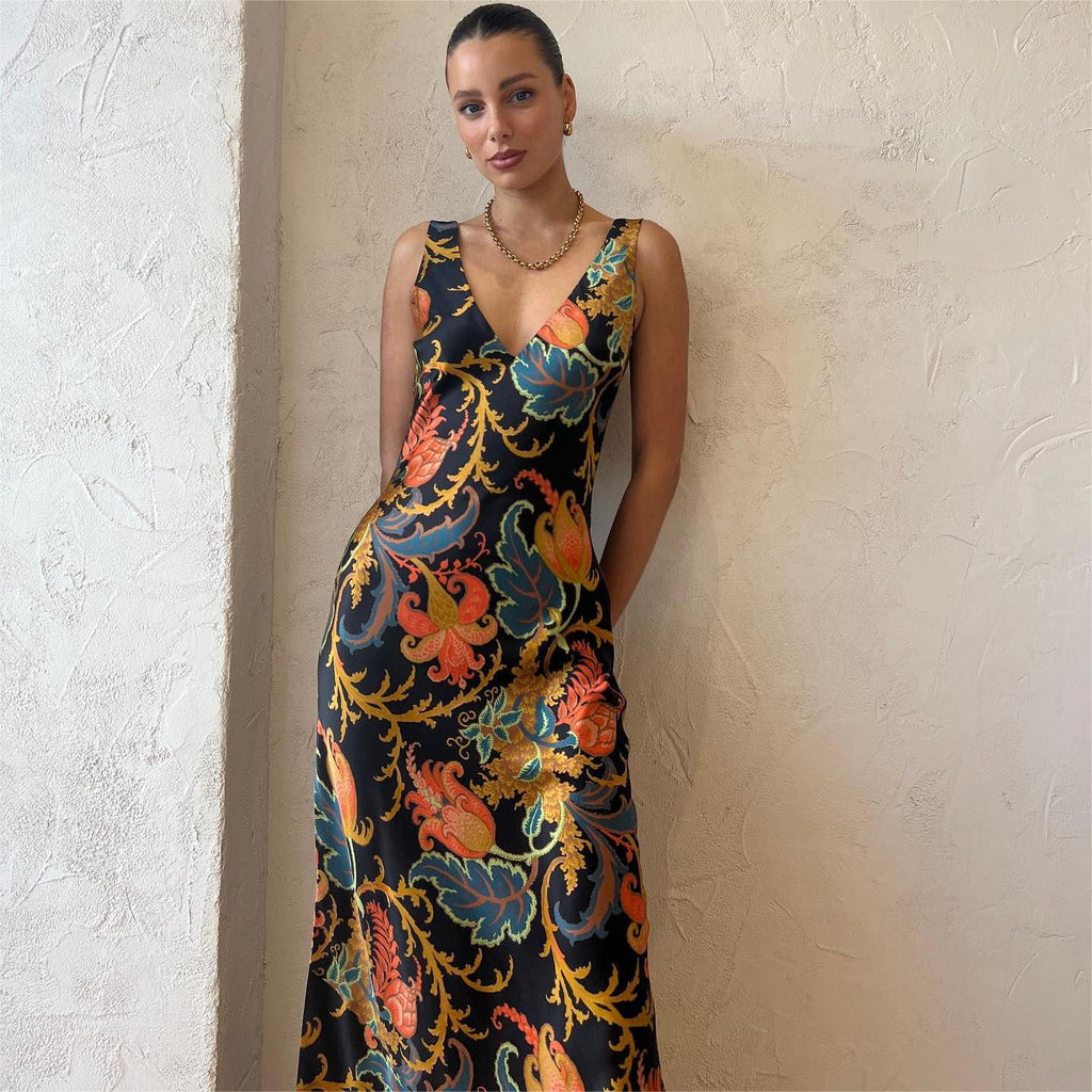 Fashionable Long Sexy Print Dress
