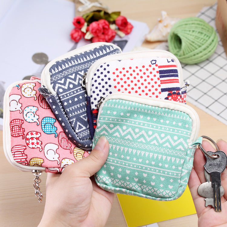 Cartoon Canvas Coin Purse - Portable Women's Wallet
