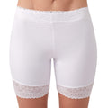 MANCYFIT Slip Shorts for Under Dresses Lace Short Leggings Anti Chafing Underwear Women White Medium