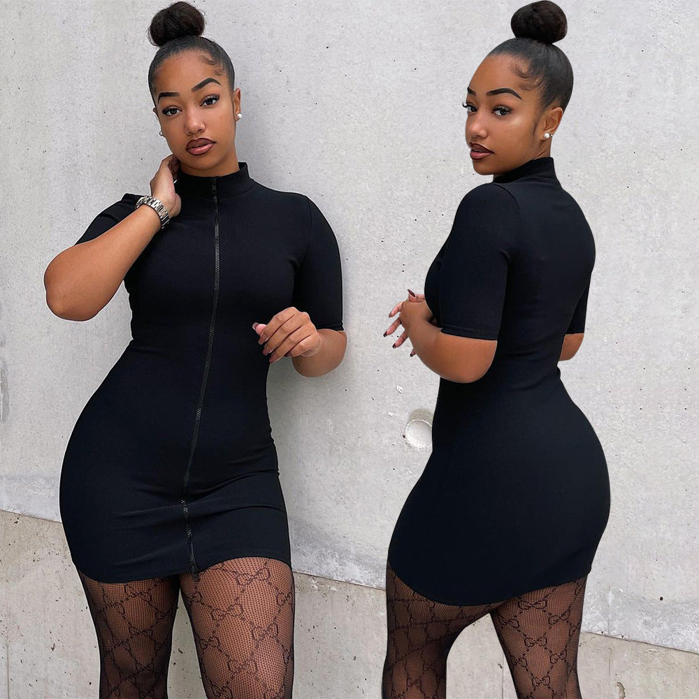XM1107 Women's Fashionable Sexy Zipper Dress