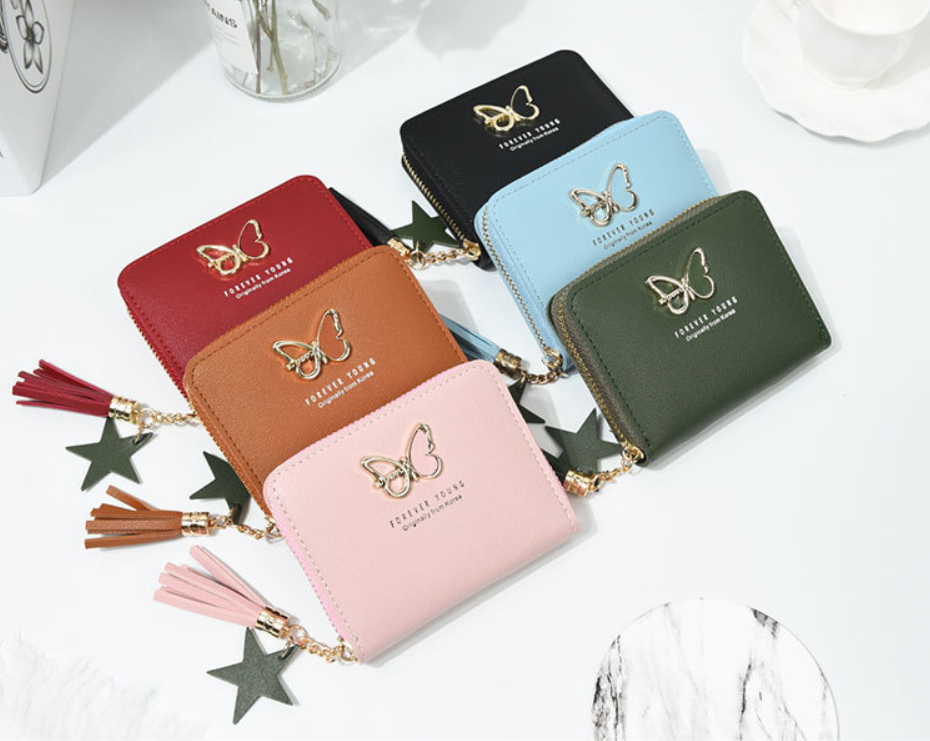 Women's Butterfly Coin Purse with Zipper Wallet