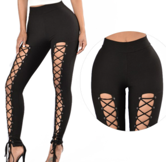 Hollow Lace Sexy Leggings with Bottoming Design