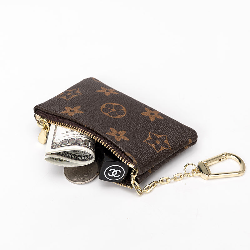 Plaid Mini Coin Purse & Keychain Storage Bag