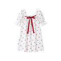 BANGSAUR Girls Vintage Dresses Cotton Princess Sleepshirts Kids 3-12 Years Cherry