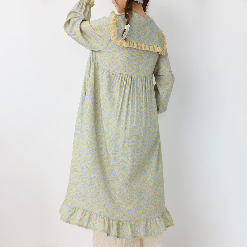 Loose single breasted long sleeved dress