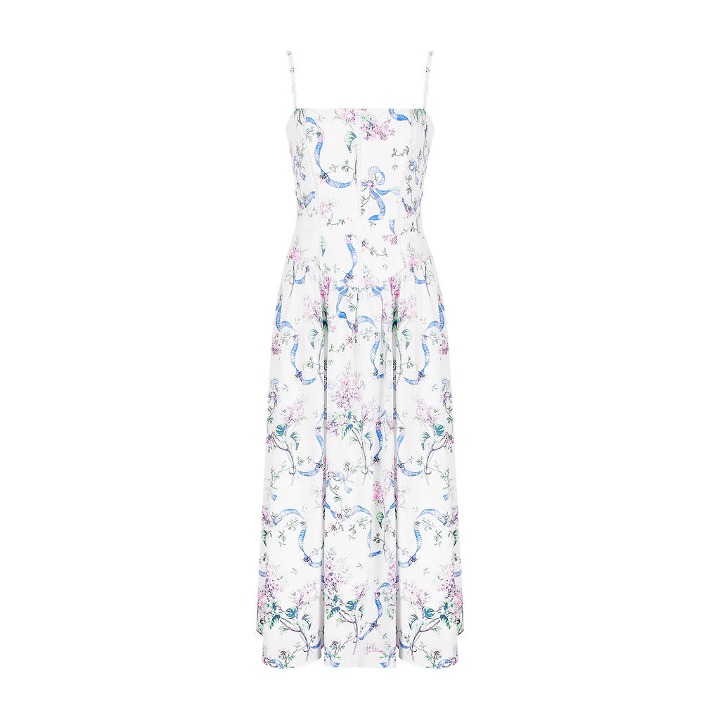 Sexy Printed Strapless Dress Summer Fitted Backless Long Dress Elegant High-End Style Beautiful Summer Dress