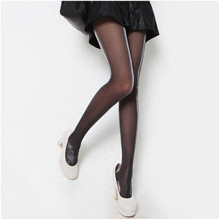 Colorful Silver Thread Stockings - Sexy Pantyhose