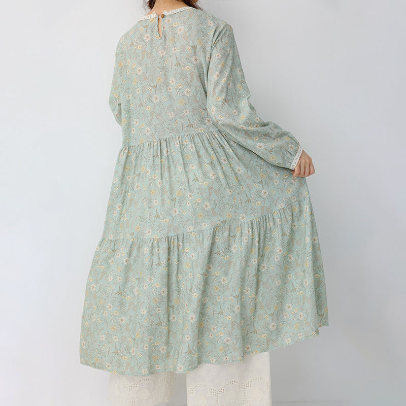 Printed long sleeved dress