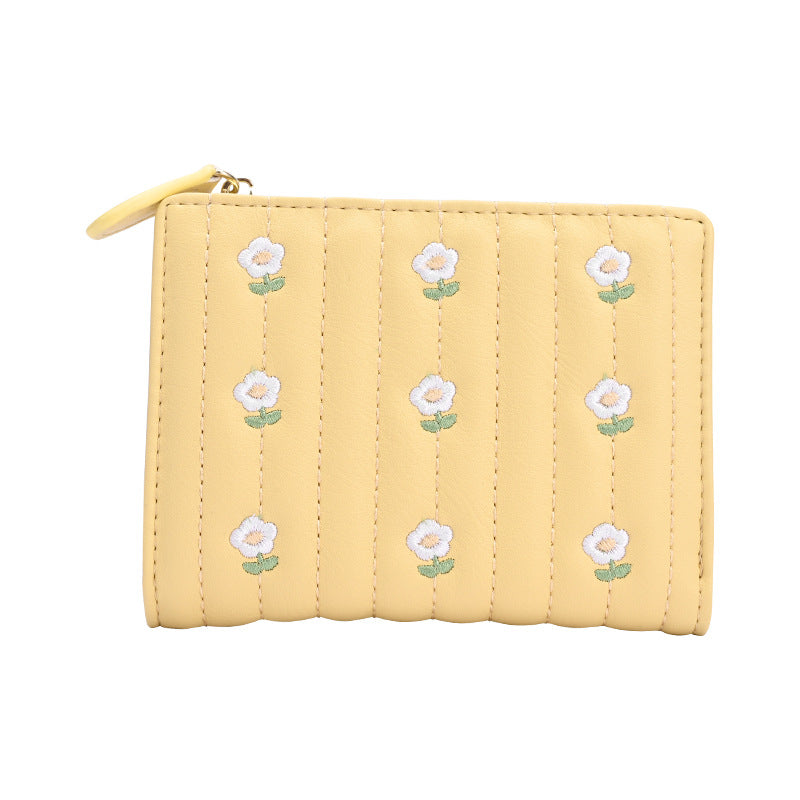 Fashionable Embroidered Women's Short Coin Purse
