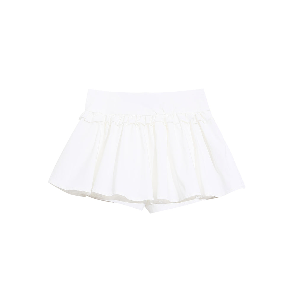 Letter Embellished Puff Skirt High Waist Loose Slimming Sweet Girl Chic Mini Skirt