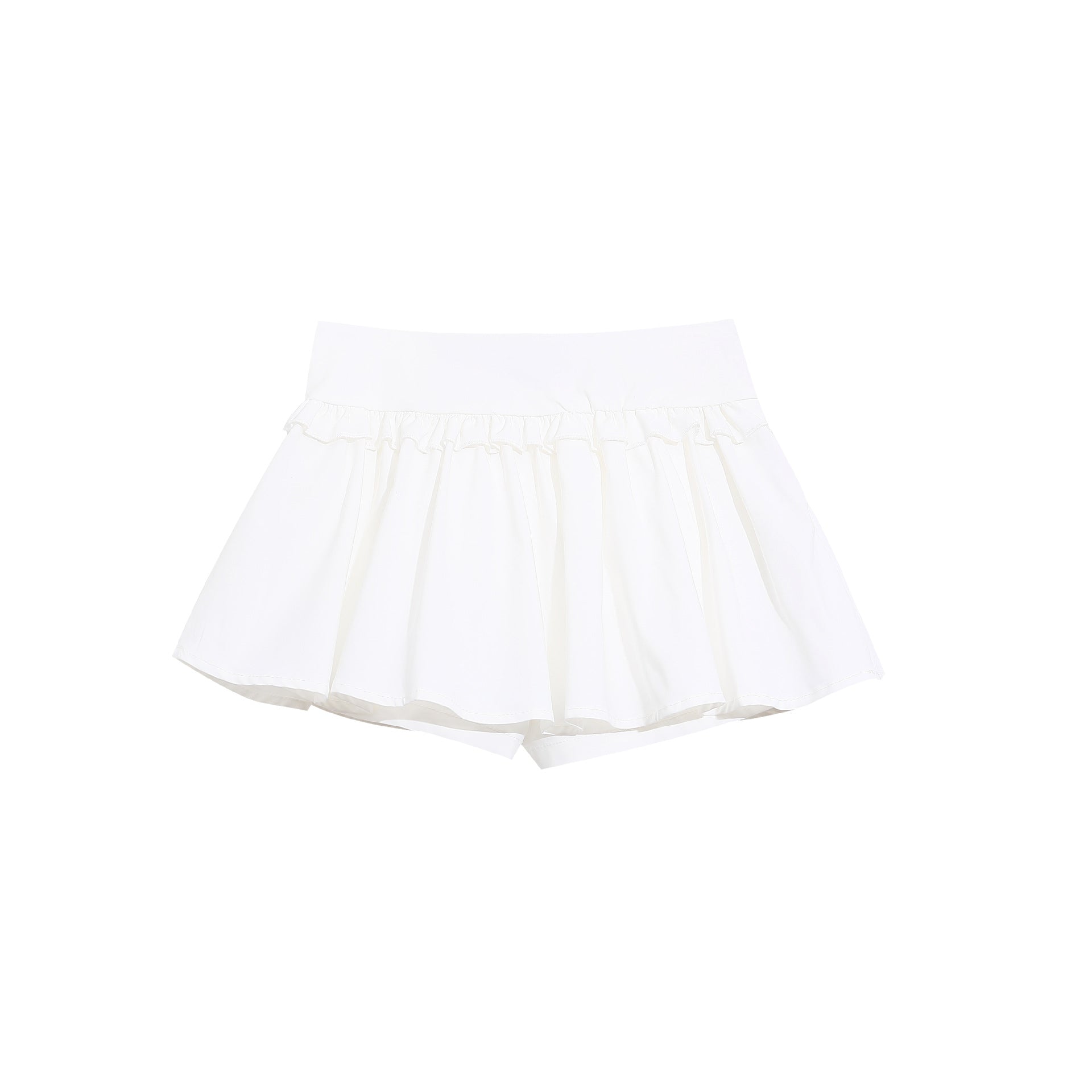 Letter Embellished Puff Skirt High Waist Loose Slimming Sweet Girl Chic Mini Skirt