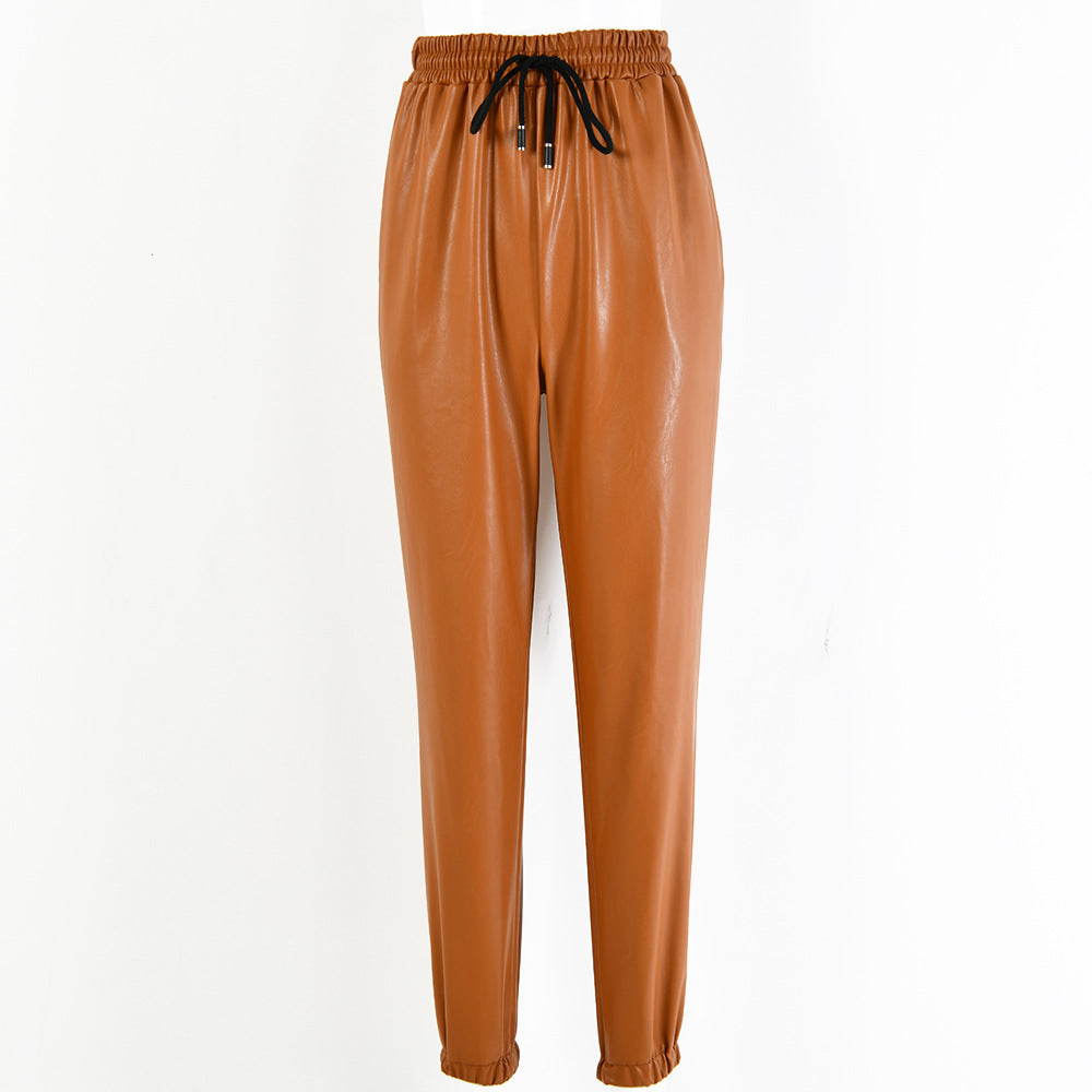 PU Sexy Skinny Pants with Straps