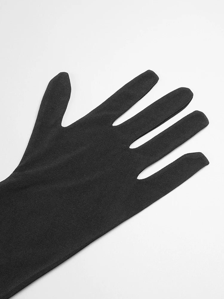 Solid Patchwork Glove Elegant Dresses For Women Strapless Half Sleeve High Waist Backless Sexy Dress Female Fashion