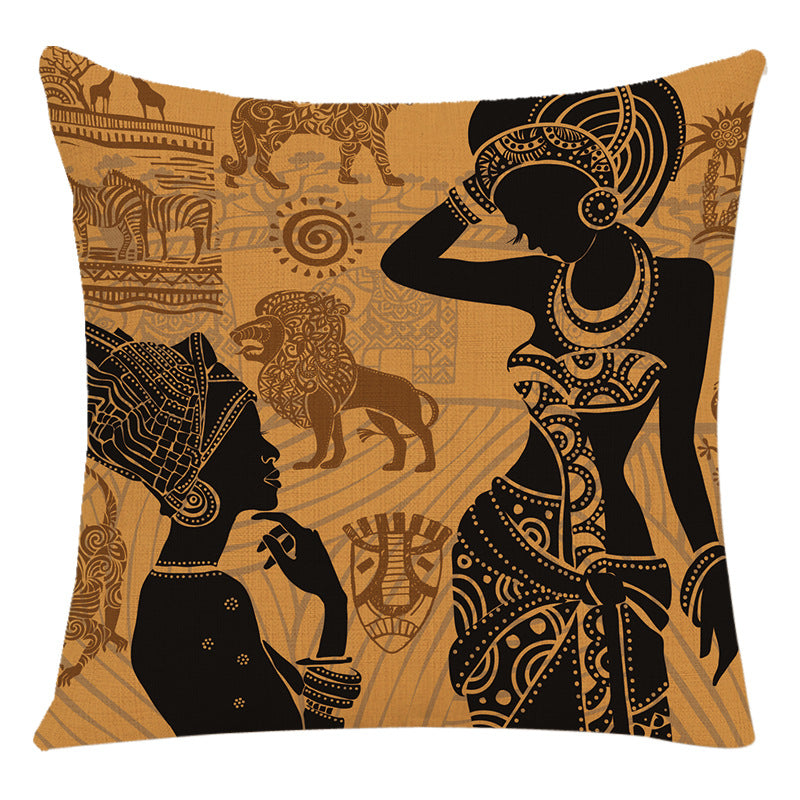 African Woman Design Bed Cushion Cover and Car Pillow