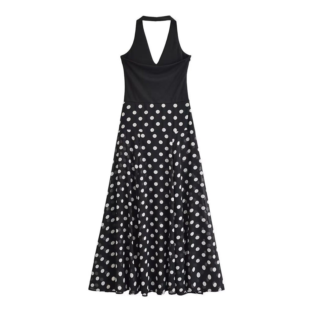 Off shoulder hanging neck collar dress