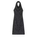 Thin polka dot halter neck dress