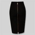 Sexy Solid Color Zipper Bodycon Dress