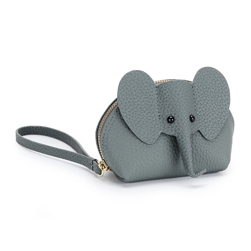 Cute Leather Cartoon Elephant Coin Purse