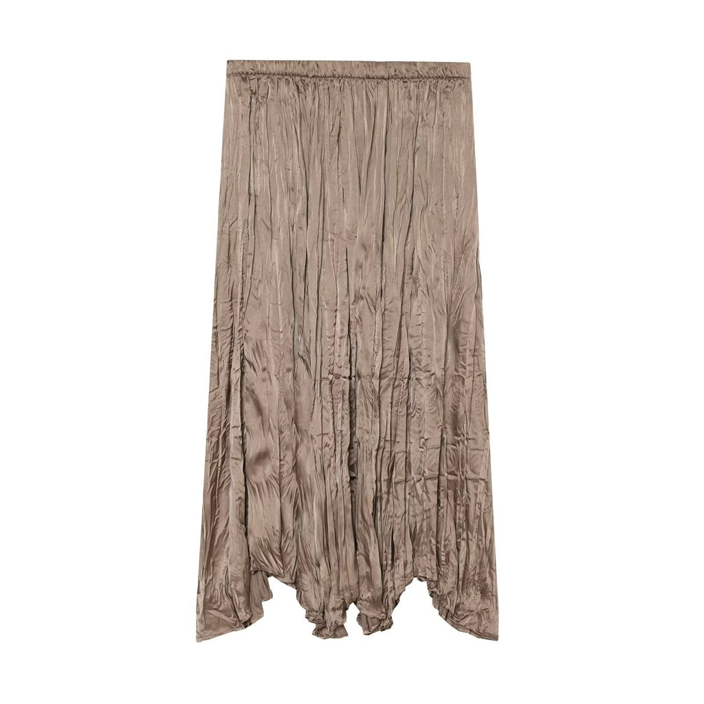 Versatile pleated effect mid length skirt