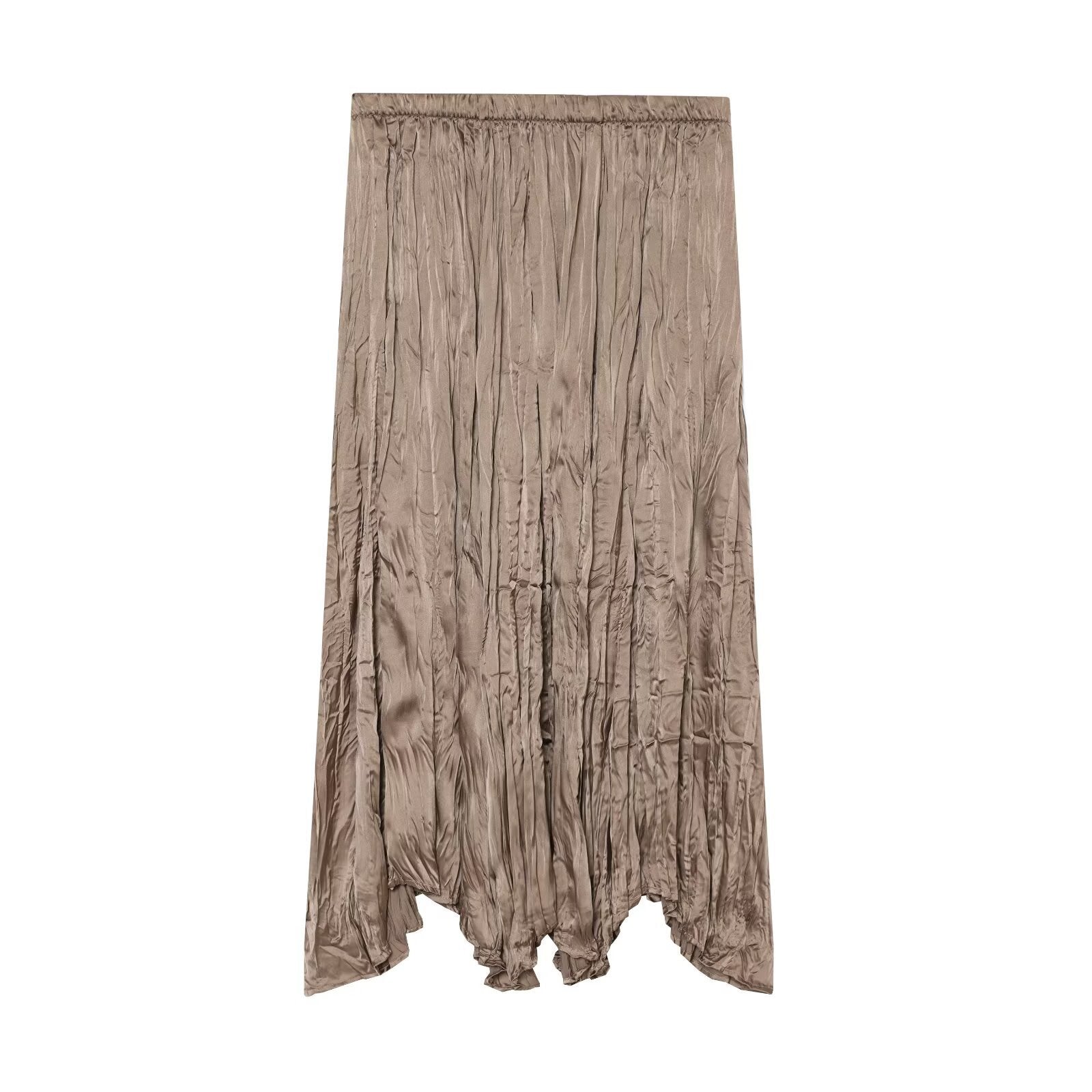 Versatile pleated effect mid length skirt