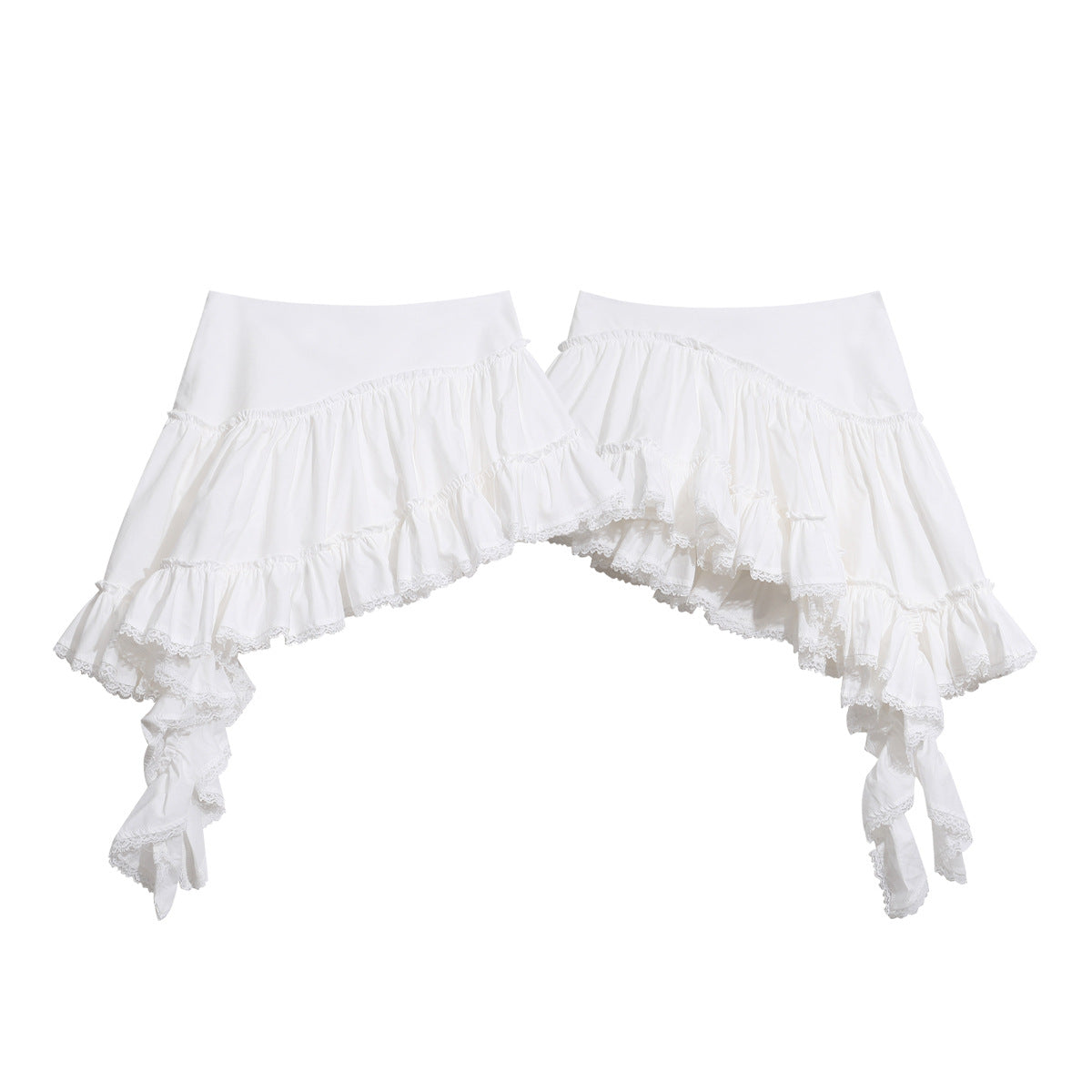 Heavy Lace Patchwork Irregular Mini Skirt Multi-layer Ruffle Sweet Spicy Versatile Midi Skirt