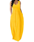 OFEEFAN Womens Maxi Dress Tank Top Dress Dresses That Hide Belly Fat Yellow 2XL
