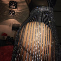 Sexy Rhinestone Strappy Patchwork Women's Skirt
