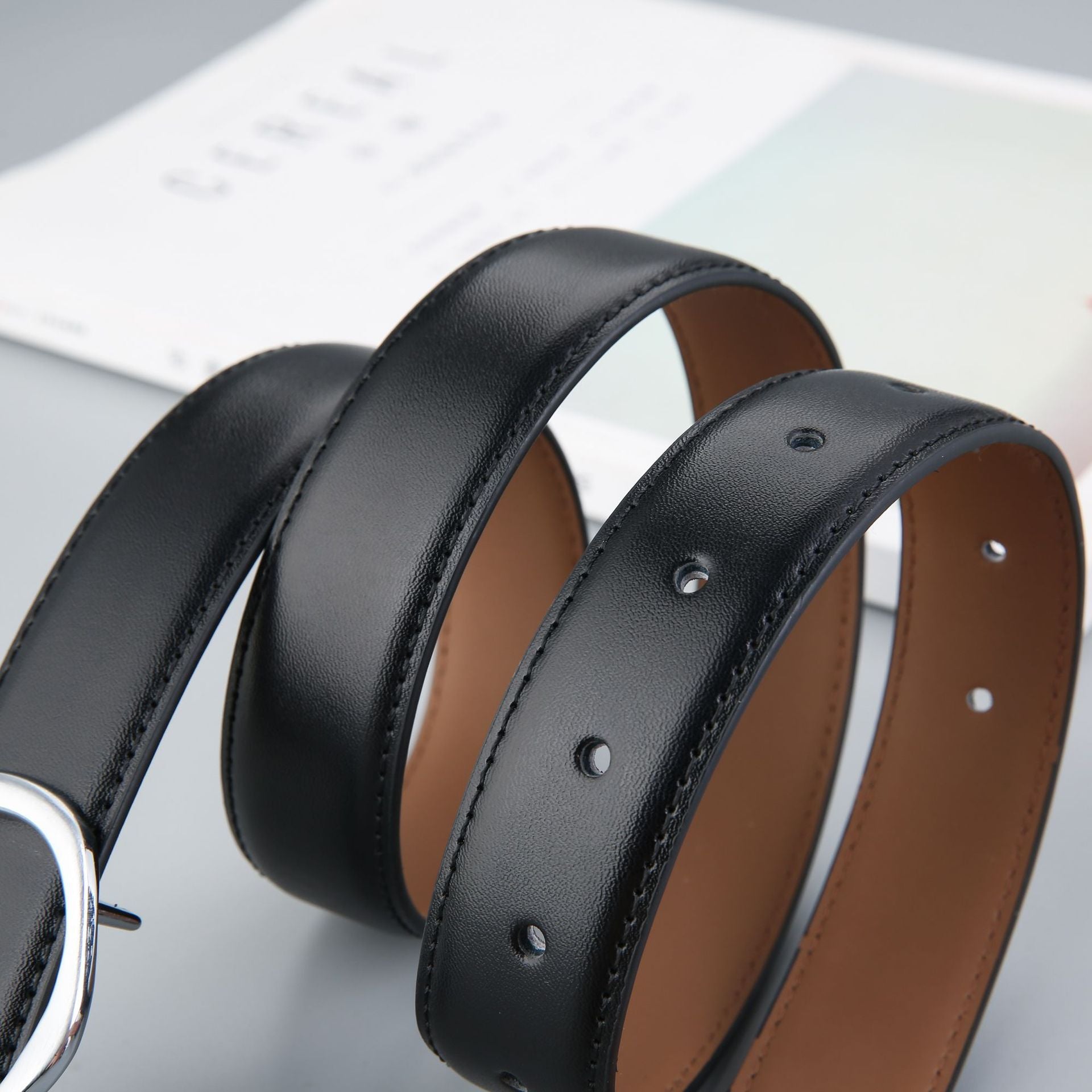 Men's and Women's Genuine Leather Summer Belt for Dresses
