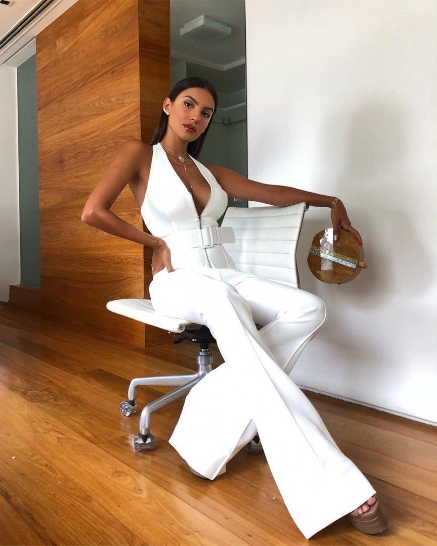 Sexy Deep V Neck Sleeveless Jumpsuit
