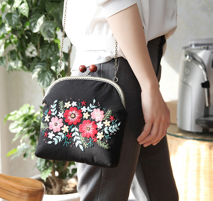 DIY Handcrafted Embroidered Coin Purse Material Kit