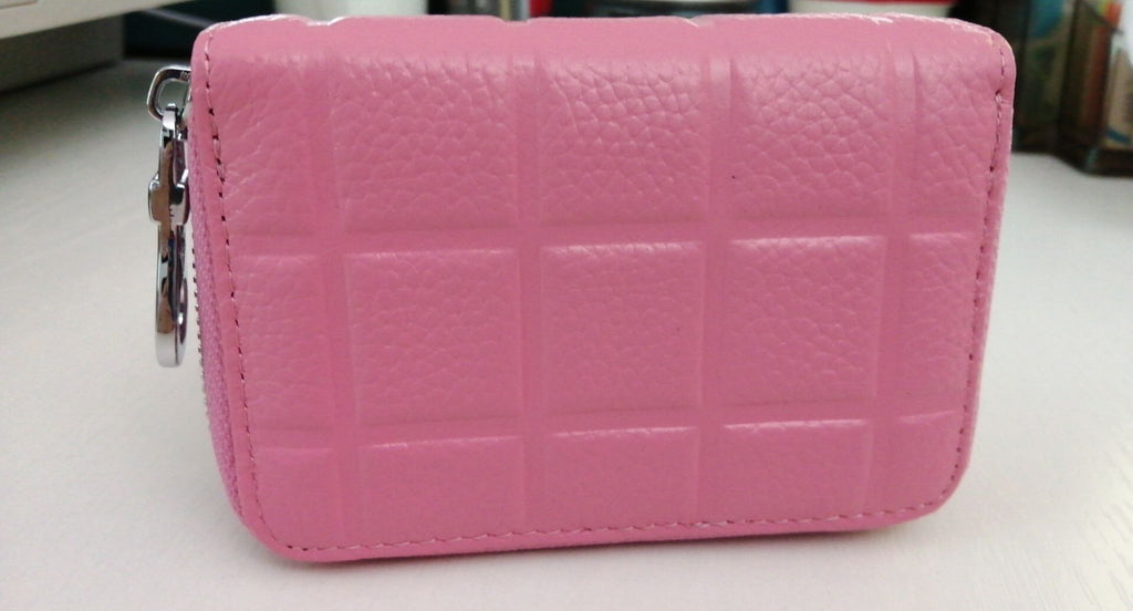 Multifunctional Cowhide Coin Purse with Double Zipper