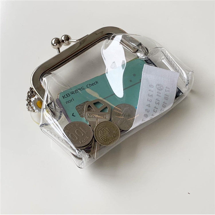 Children's Retro Transparent PVC Clip Coin Purse