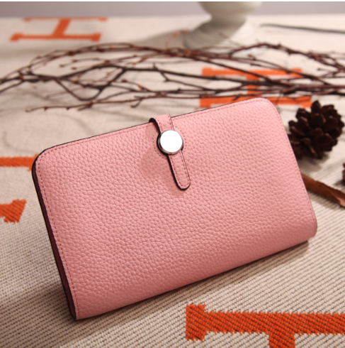 Platinum Purse with Cowhide Lychee Pattern Wallet