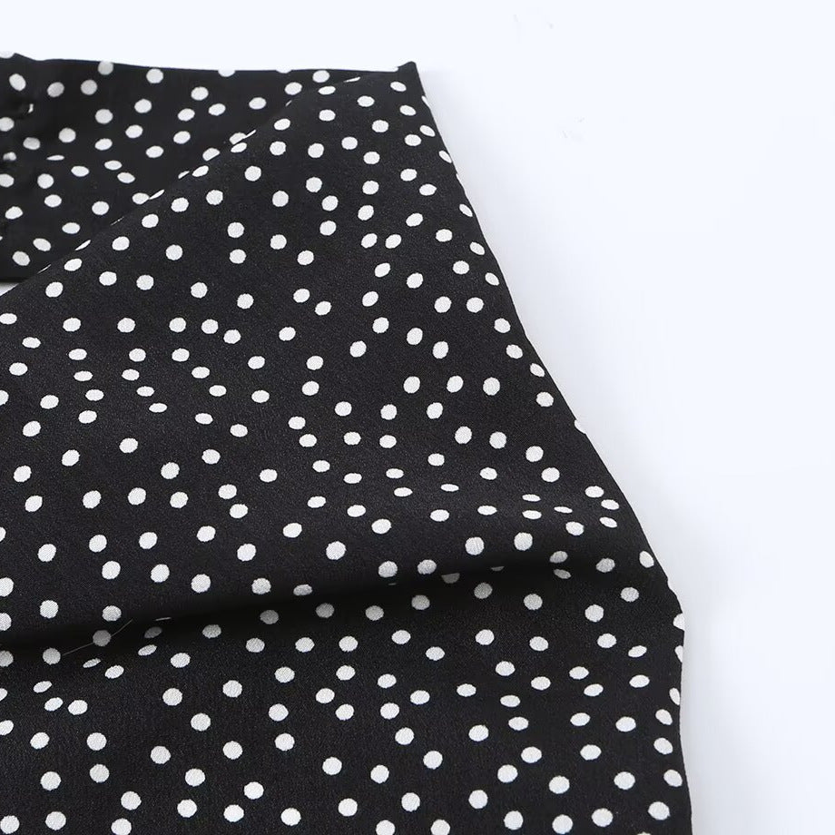 Thin polka dot halter neck dress