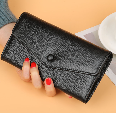 Trendy Korean Style Cowhide Card Coin Purse