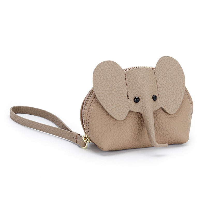 Cute Leather Cartoon Elephant Coin Purse