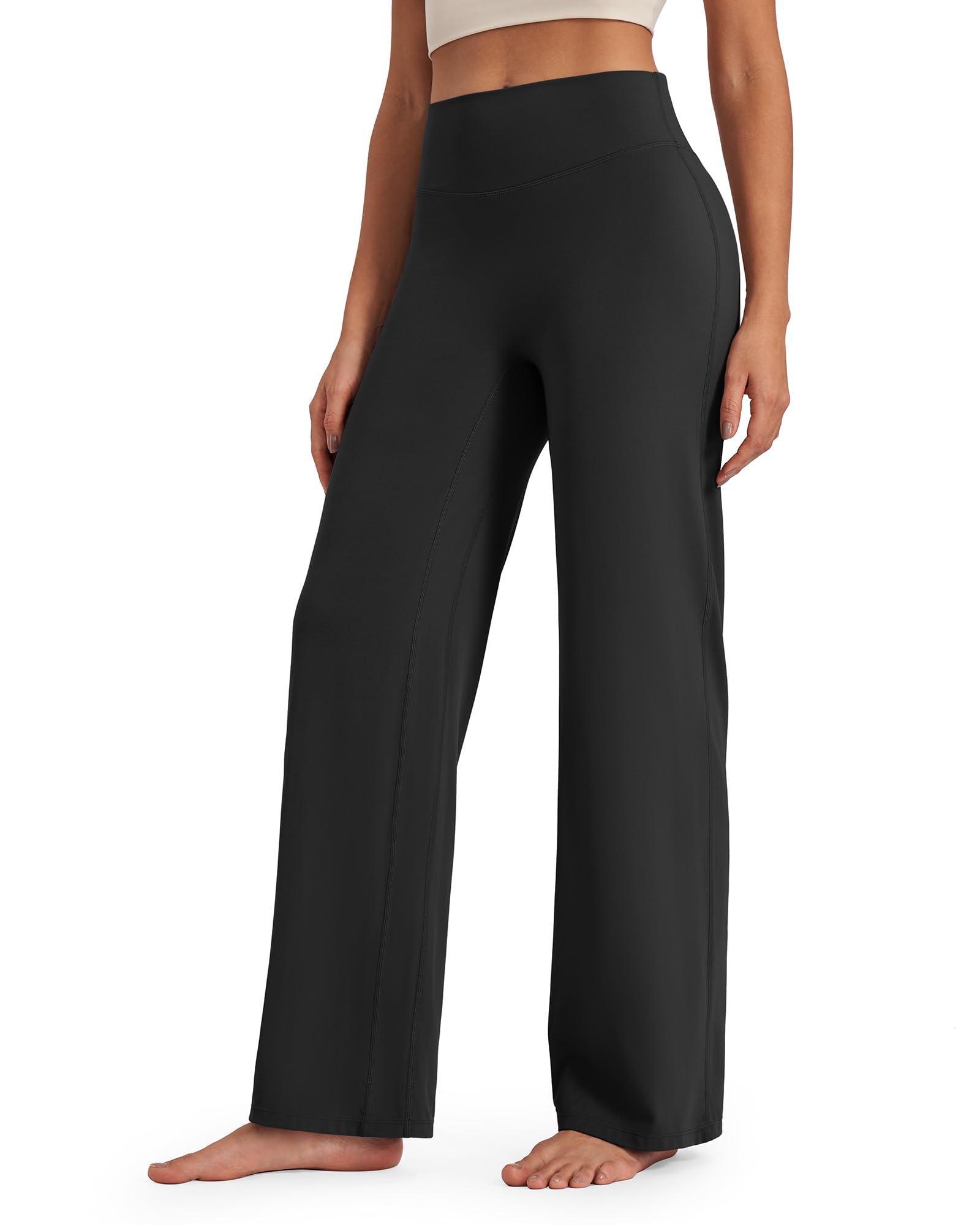 G4Free Wide Leg Pants Woman Black Yoga Pants for Women High Waisted Casual Lounge Athletic Work Dress Pants Workout Trousers(BlackXL29")