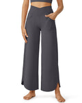 G4Free Wide Leg Pants Woman High Waisted Yoga Pants Comfy Pajamas Flowy Dance Sweatpants with Pockets(Deep GreyM29")