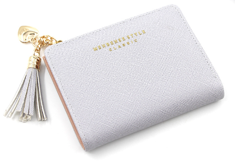 Cross Pattern Tassel Coin Purse with Zipper Closure