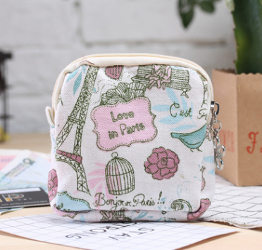 Cartoon Canvas Coin Purse - Portable Women's Wallet
