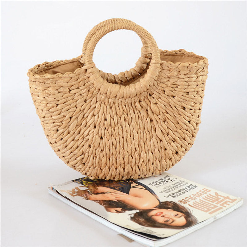 Coin Purse, Key Holder, Straw Woven Bag