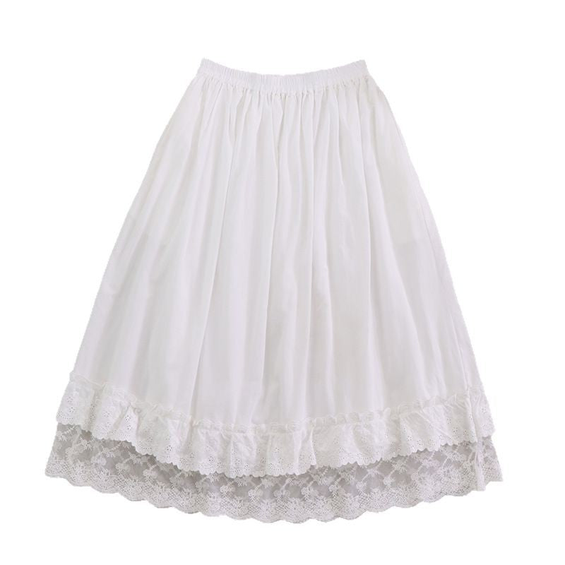 Elastic waisted lace skirt