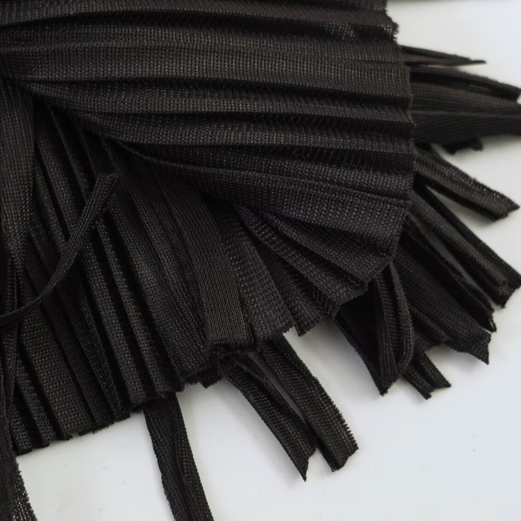 Street handmade tassel elastic waist skirt