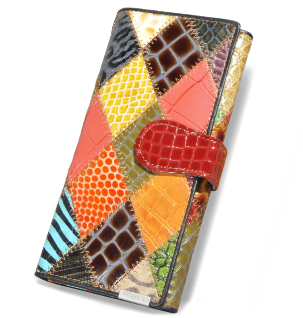 Women's Color Patchwork Multi-Card Coin Purse