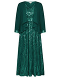 GRACE KARIN Sequin Dress for Women Wedding Guest Dresses with Jacket Dark Green 8