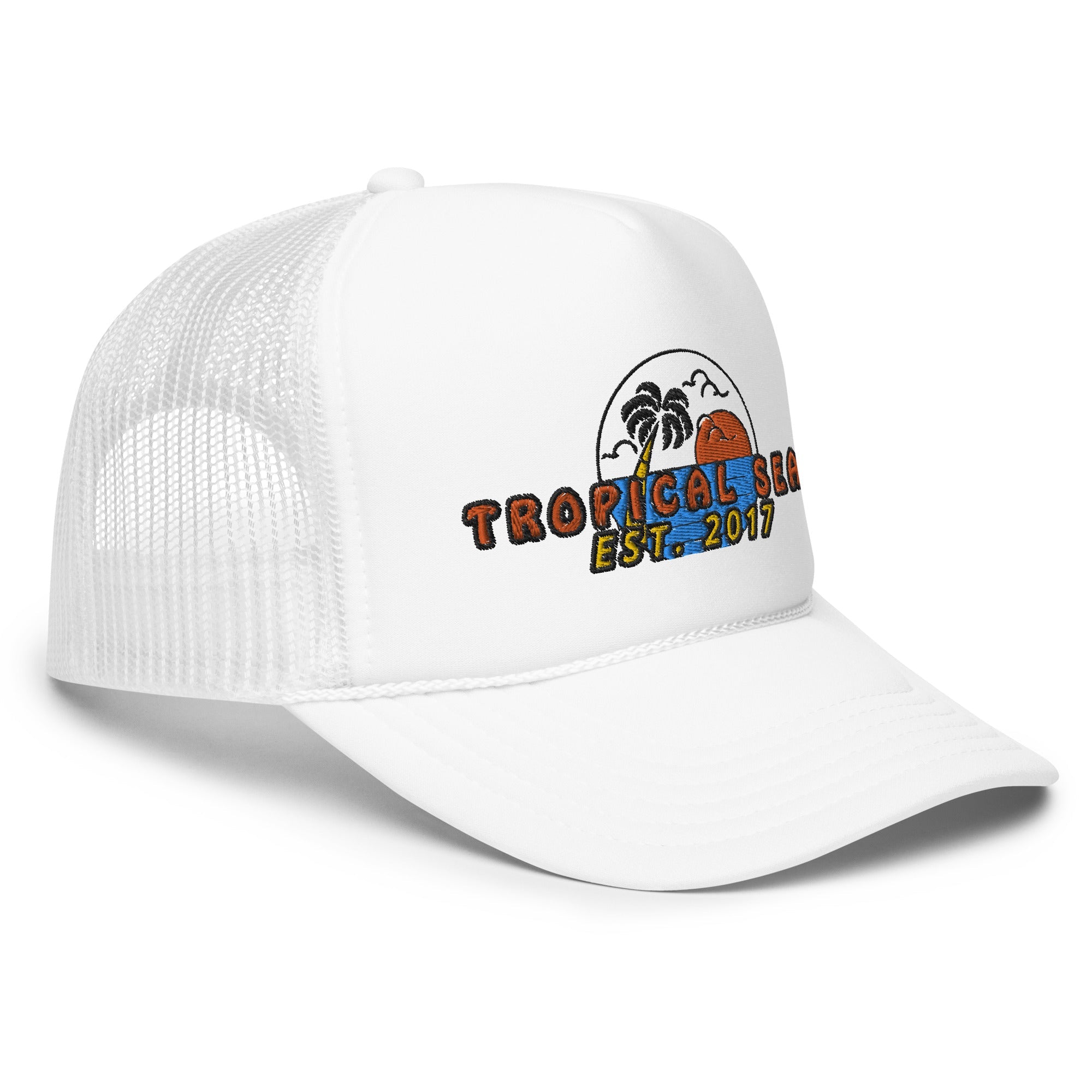 Palm Paradise Foam Trucker Hat: Embrace the Laid-Back Palm Tree Design!