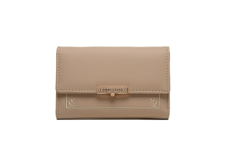 Women's Simple Three Fold Zipper Coin Purse