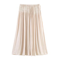 Waist design with large swing and elastic waistband drawstring skirt